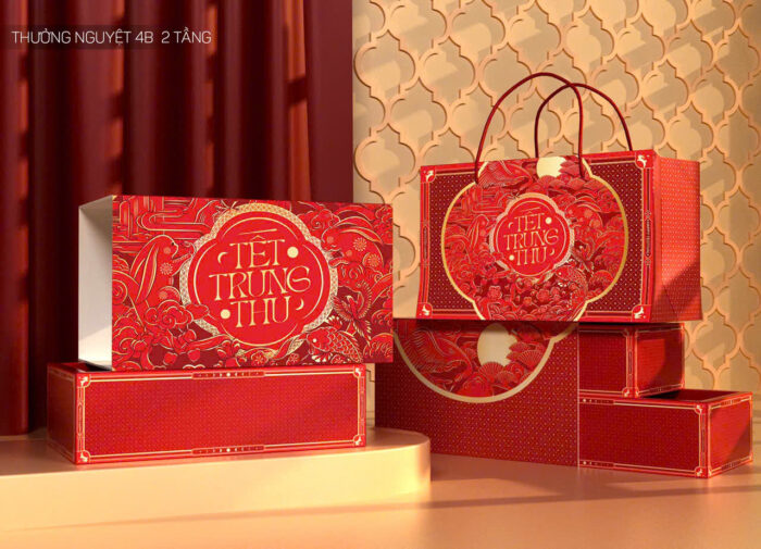 Hộp Trung Thu 4 Bánh 2 Tầng Thưởng Nguyệt - Ảnh 1