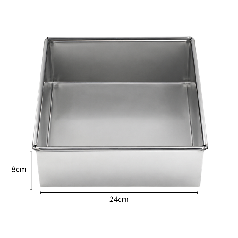 khuon-vuong-day-lien-24cm Khuôn Vuông Inox Đế Liền (8 x 24cm) - Ảnh 1