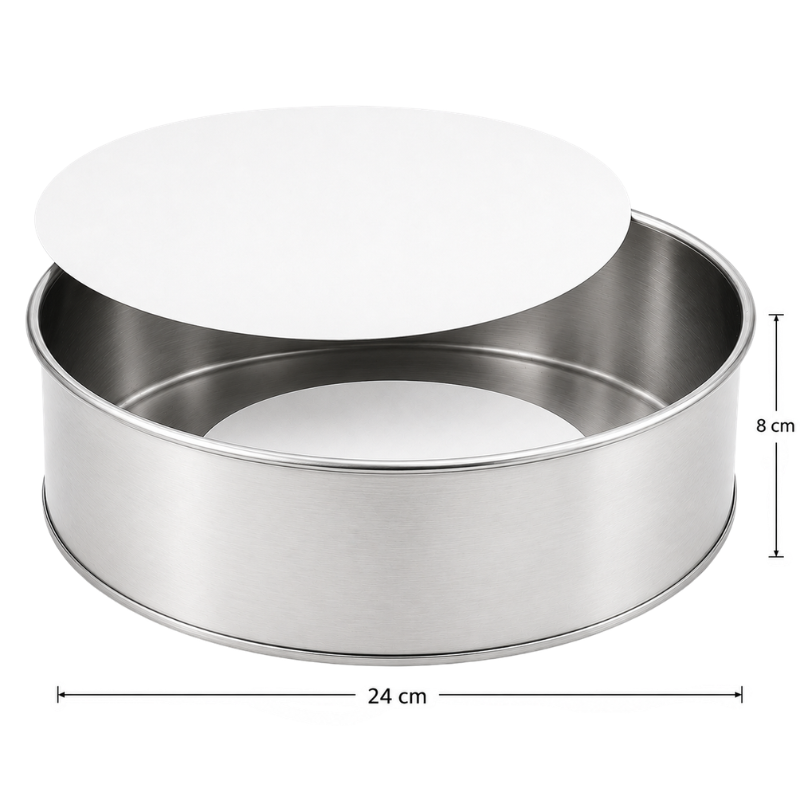 khuon-tron-de-roi-24cm Khuôn Tròn Nhôm Đế Rời (8 x 24cm) - Ảnh 1