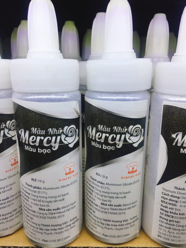 Màu Nhũ Mercy Màu Bạc 10Gr- Giao 1 Chai