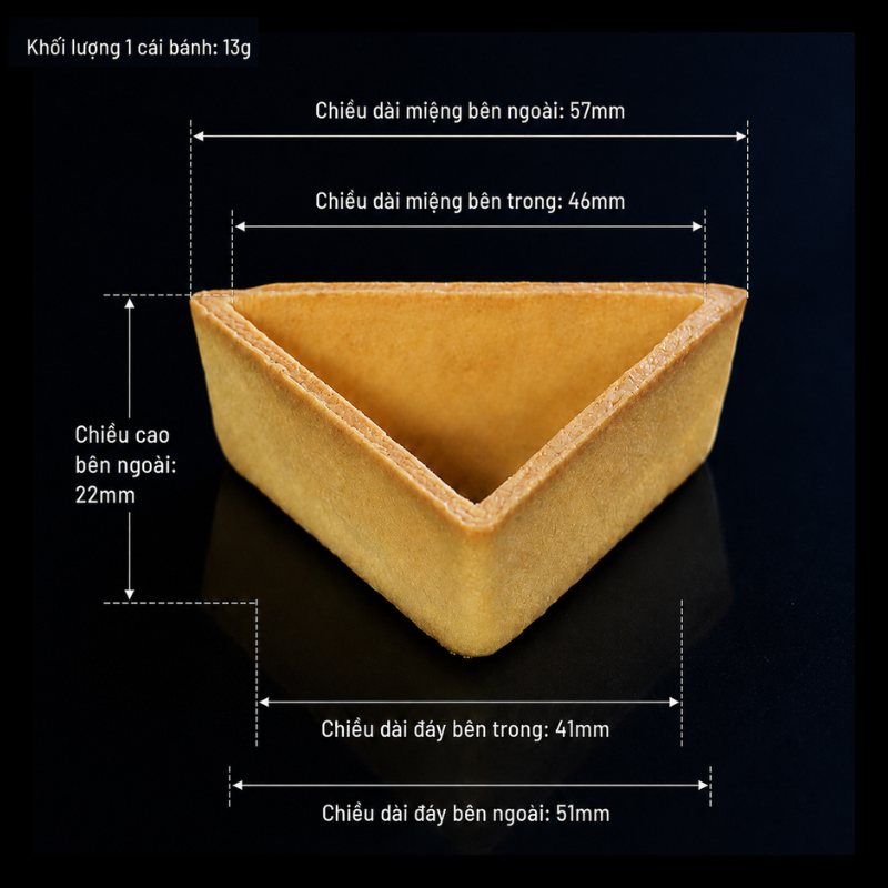 Đế Bánh Tart YA03 Nhất Hương - Hình Tam Giác (468 g - 36 Cái) 1 de tart ya03 Đế Bánh Tart YA03 Nhất Hương - Hình Tam Giác (468 g - 36 Cái)