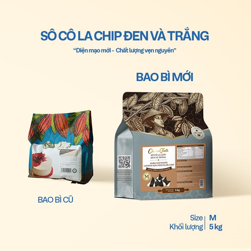 Sô Cô La Chip Đen Và Trắng Cacao Talk – Size M (5 kg)