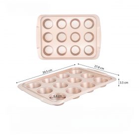 Khuôn 12 Lỗ Cupcake Vàng