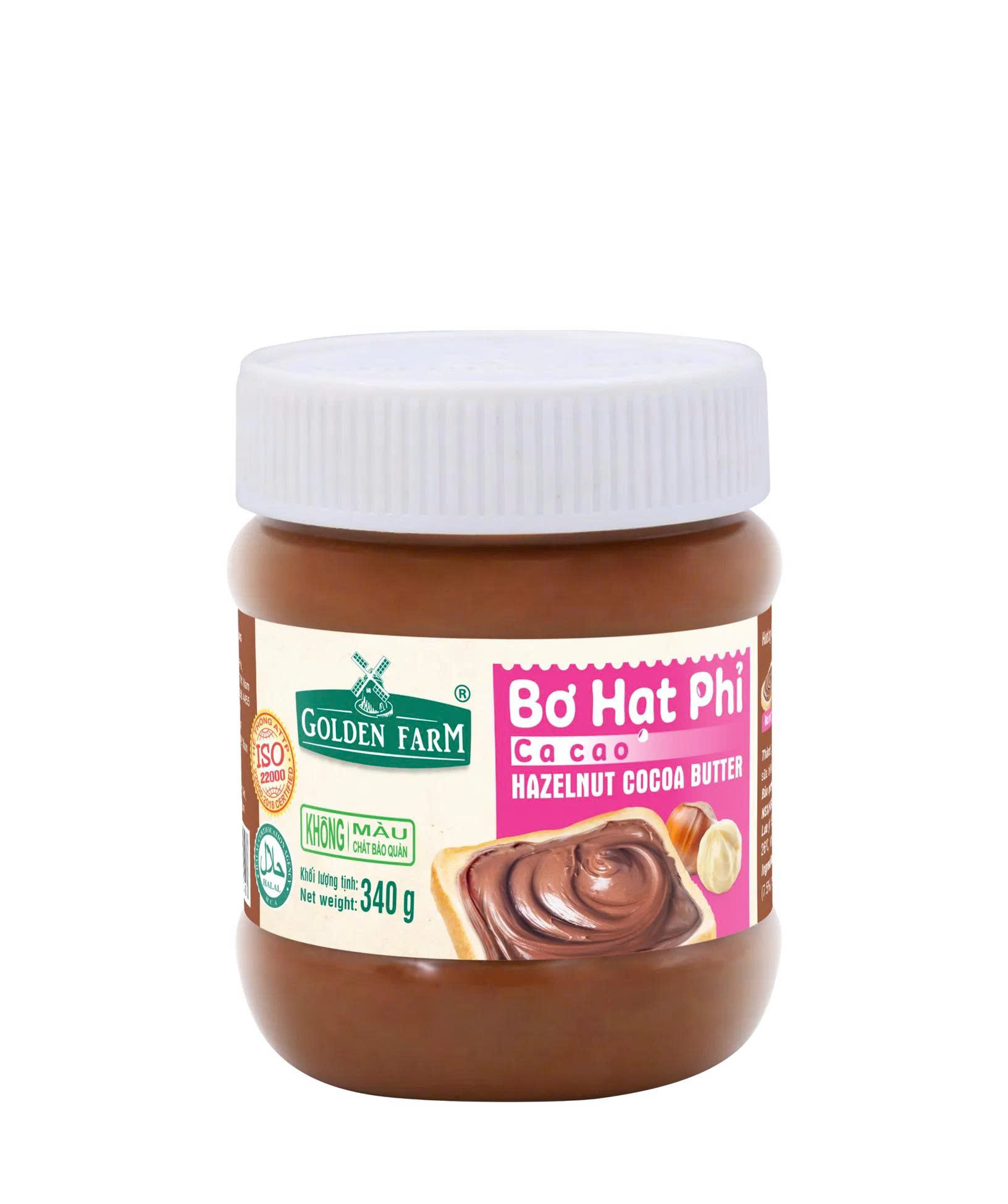 bo-hat-phi Bơ Hạt Phỉ Ca Cao Golden Farm (340g) - Ảnh 1