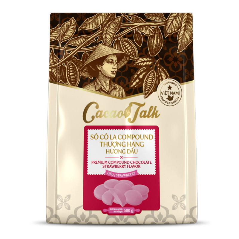 socola-nut-dau-500g-1 Sô Cô La Compound Thượng Hạng Hương Dâu Cacao Talk (500 g) - Ảnh 1