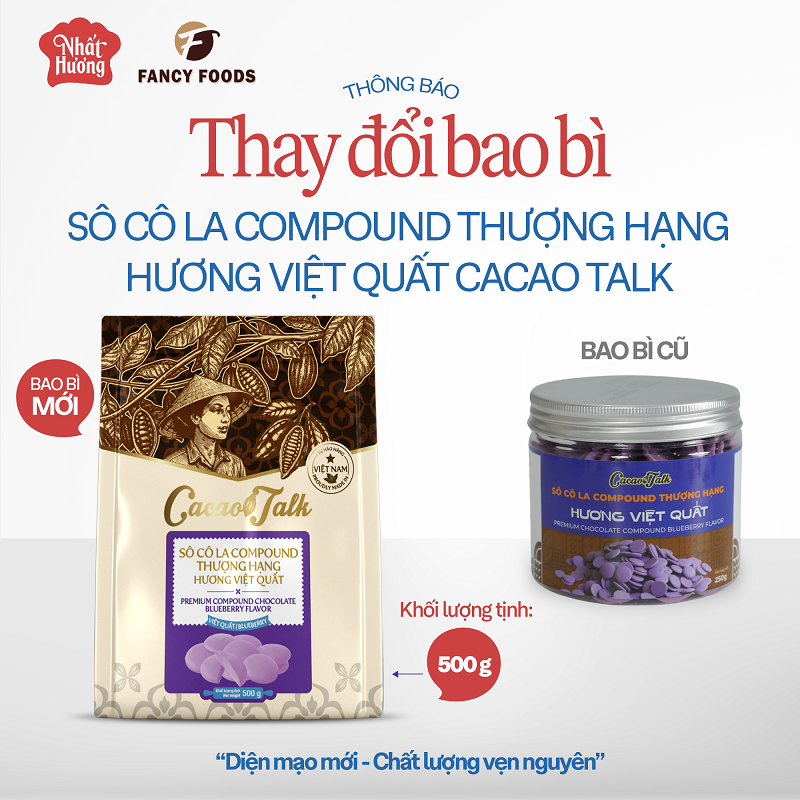 Sô Cô La Compound Thượng Hạng Hương Việt Quất Cacao Talk – Dạng Nút Áo (500g)