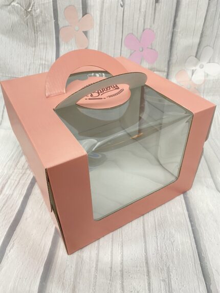 Hộp Đựng Bánh Sinh Nhật Xách Hồng Ô Kính 30cm x 18cm