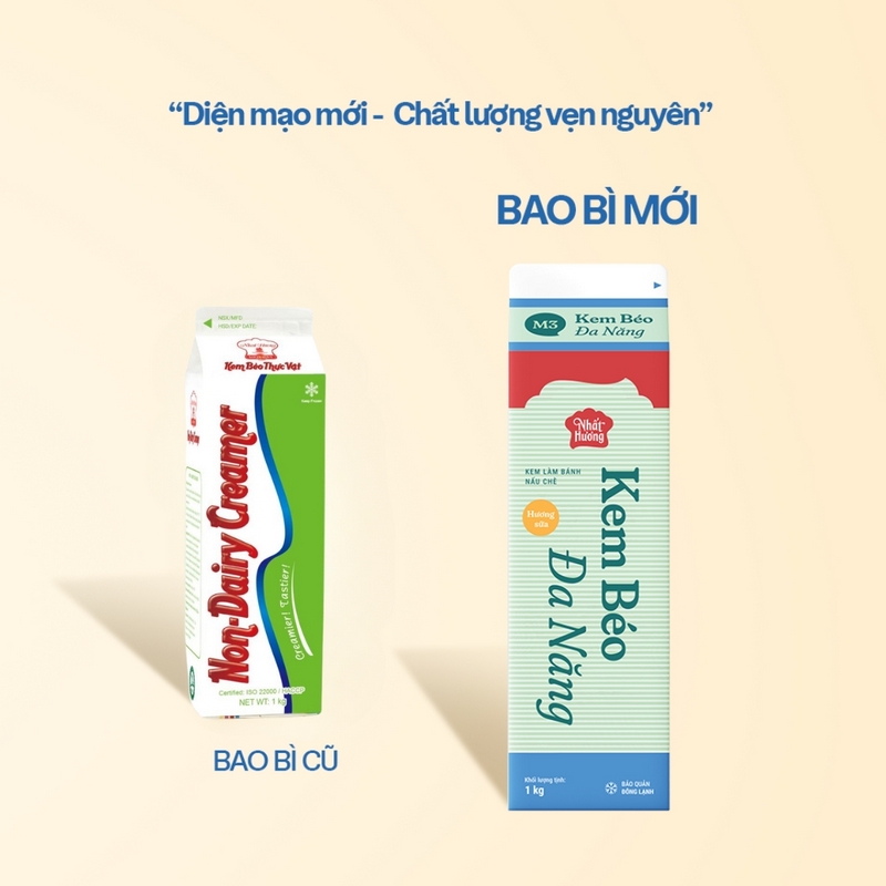 thong bao doi bao bi Kem Béo Đa Năng Nhất Hương - Bao Bì Xanh (1 kg)