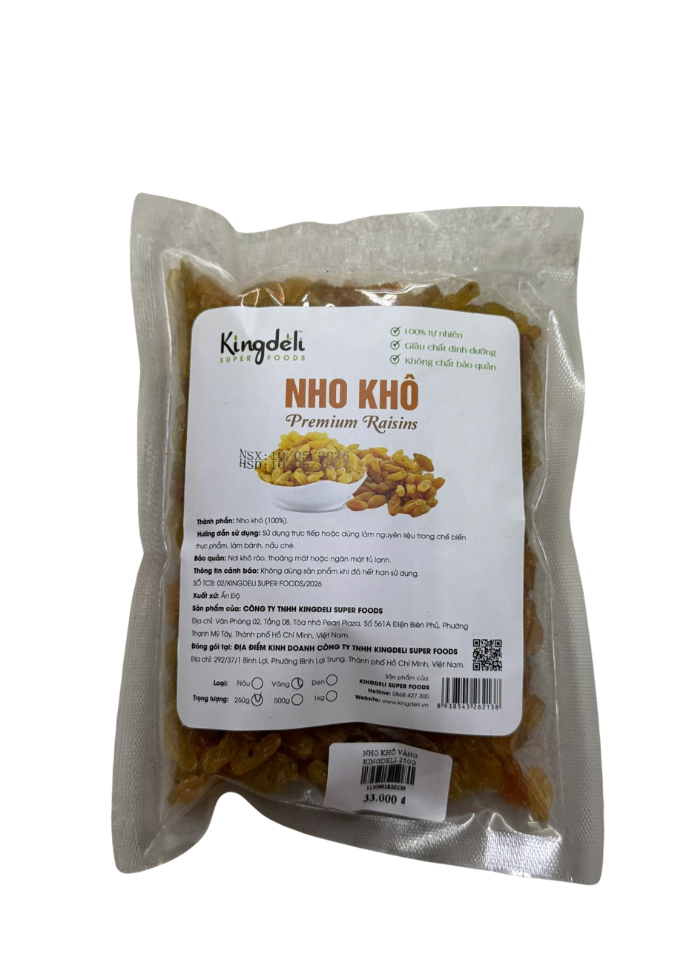 10 Nho Khô Vàng Kingdeli (250g) - Ảnh 1