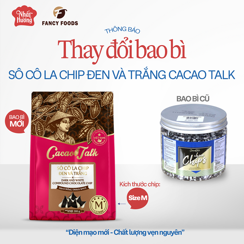 Sô Cô La Chip Đen Và Trắng Cacao Talk – Size M (300 g)