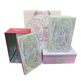 Hộp Thiếc CN Nhỏ Cặp Thỏ Kèm Túi - Giao 1 cái màu ngẫu nhiên