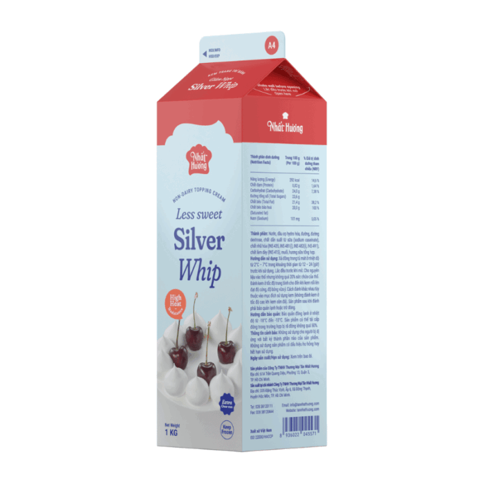 Kem Trang Trí Bánh Silver Whip Giảm Ngọt Nhất Hương - A4 (1 kg) - Ảnh 2