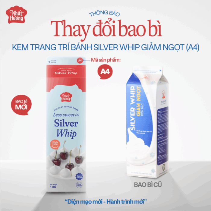 Kem Trang Trí Bánh Silver Whip Giảm Ngọt Nhất Hương - A4 (1 kg) - Ảnh 3