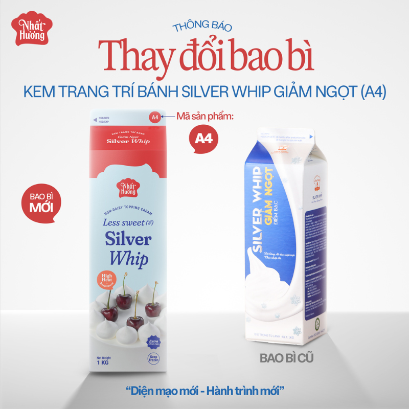 Kem Trang Trí Bánh Silver Whip Giảm Ngọt Nhất Hương - A4
