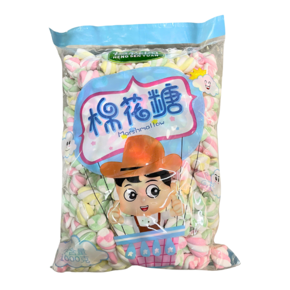 Kẹo Xốp Marshmallow Xoắn Mix Màu (1kg)
