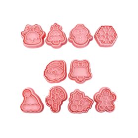 Bộ 10 Khuôn Nhấn Cookies Hồng