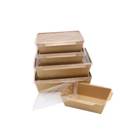 Hộp Giấy Kraf Nắp Trong (500ml)