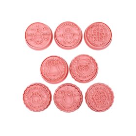 Bộ 8 Khuôn Nhấn Cookies Nhựa Hồng Noel