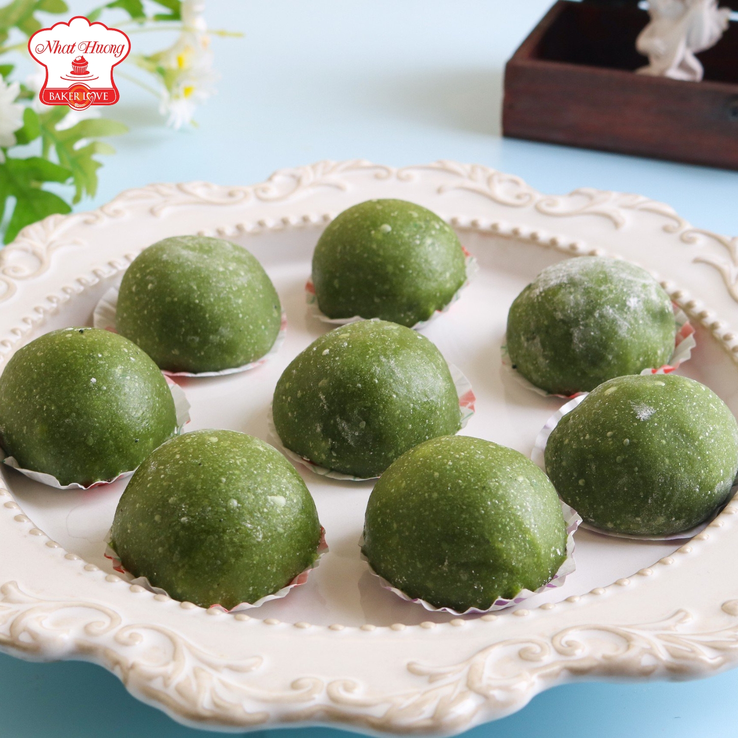 Mochi matcha có màu xanh mát mắt ấn tượng