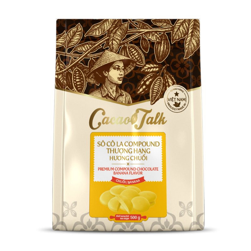 so-co-la-nut-huong-chuoi-500g Sô Cô La Compound Thượng Hạng Hương Chuối Cacao Talk (500 g) - Ảnh 1