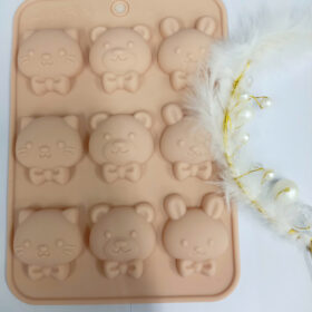 D0866 - Khuôn Silicon Mặt Mèo -Thỏ -Gấu - Giao màu ngẫu nhiên