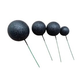 Set 4 Size Quả Châu Trang Trí Màu Nhũ Đen (40 Quả)