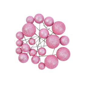 Set 4 Size Quả Châu Trang Trí Màu Nhũ Hồng (40 Quả)