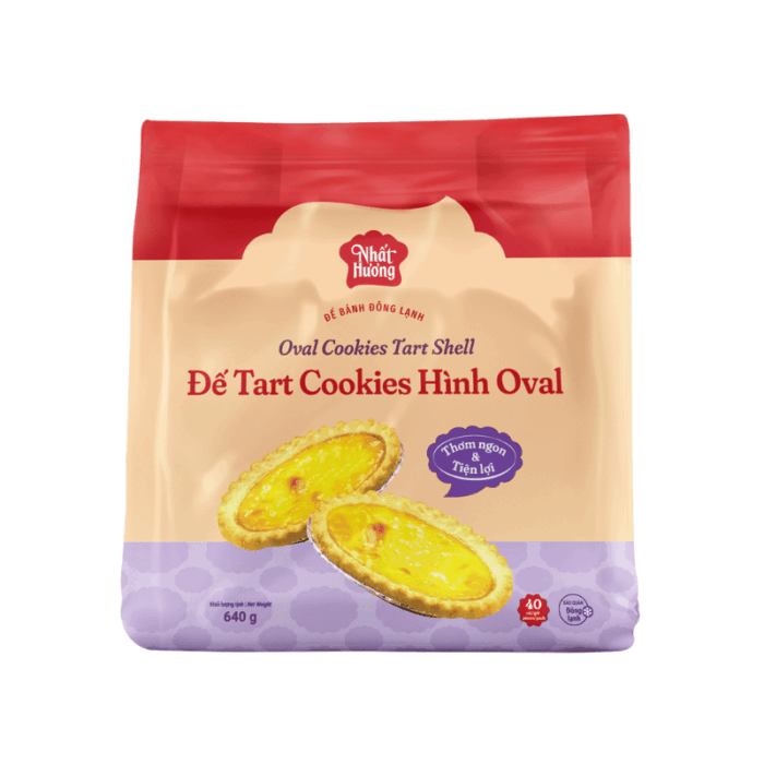 Đế Tart Cookies Hình Oval Nhất Hương (640 g - 40 cái) - Ảnh 1