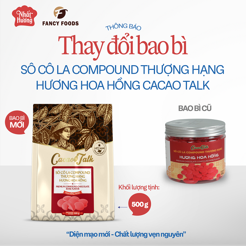 Sô Cô La Compound Thượng Hạng Hương Hoa Hồng Cacao Talk (500 g) 1 Sô Cô La Compound Thượng Hạng Hương Hoa Hồng Cacao Talk (500 g)