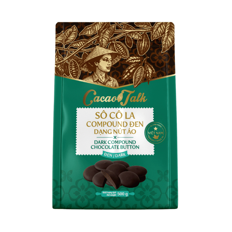 Socola-compound-den-dang-nut-new Sô Cô La Compound Đen Dạng Nút Áo Cacao Talk (500 g) - Ảnh 1