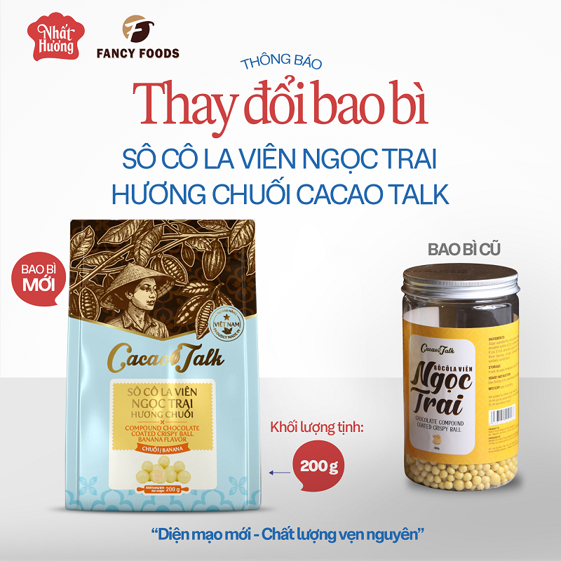 Sô Cô La Viên Ngọc Trai Màu Vàng – Hương Chuối Cacao Talk (200g)