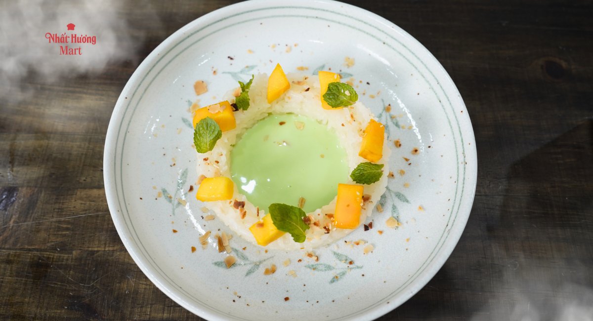 Kem Xôi Xoài Sốt Phô Mai Lá Dứa