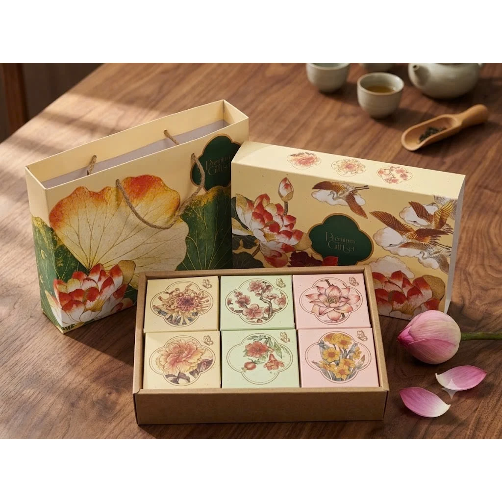 sen Hộp Trung Thu 6 Bánh Sen/SP - Ảnh 1