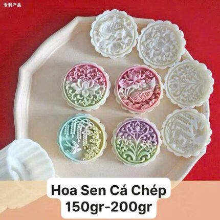 Khuôn Trung Thu Hoa Sen Cá 200g