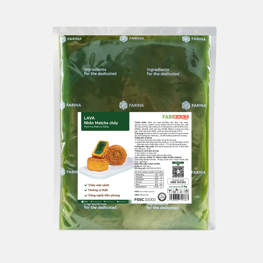 lava tra xanh 01 Nhân Matcha Chảy Lava(500g) - Ảnh 1