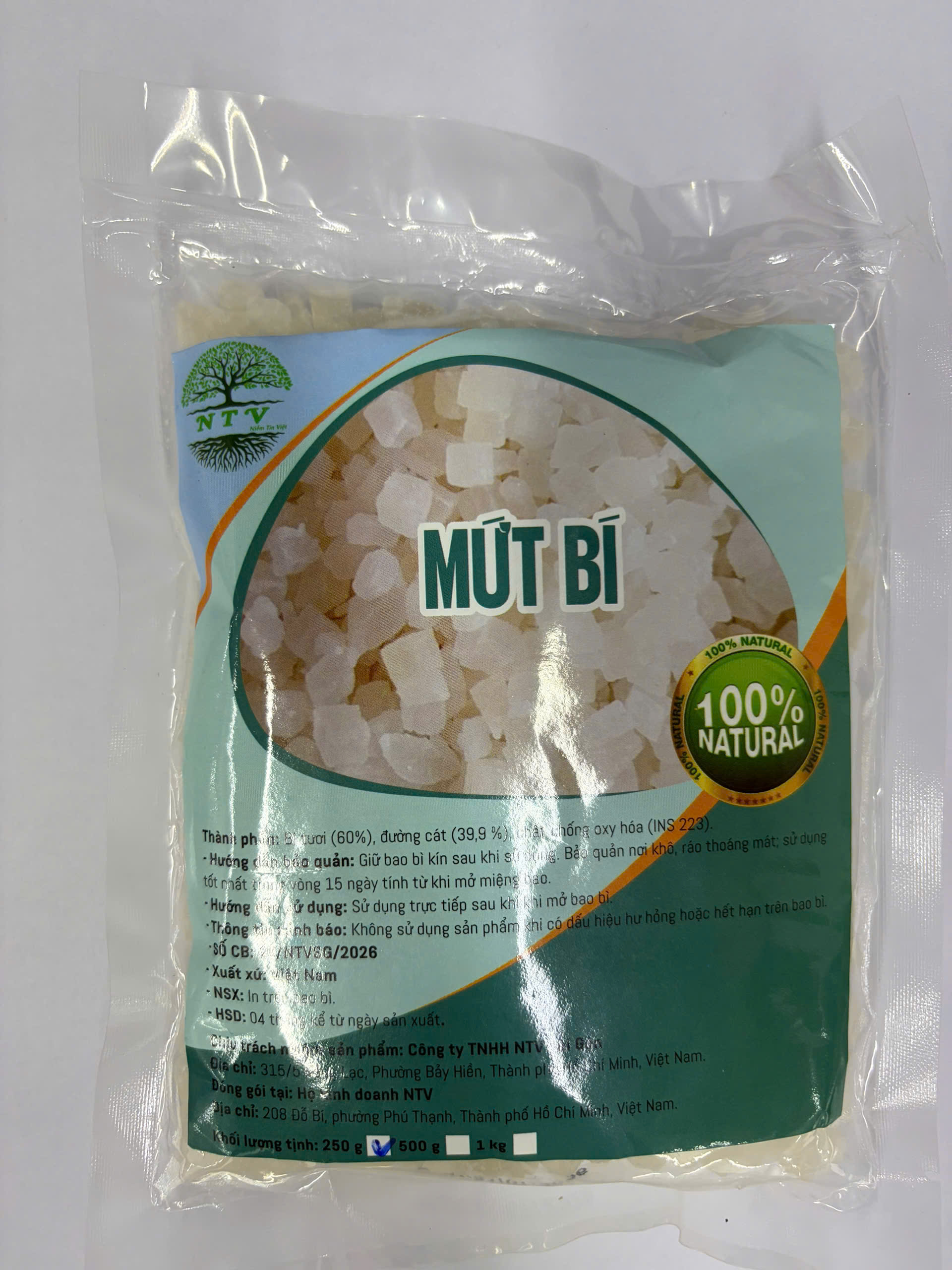 mứt bí hat luu Mứt Bí Hạt Lựu NTV (250g) - Ảnh 1